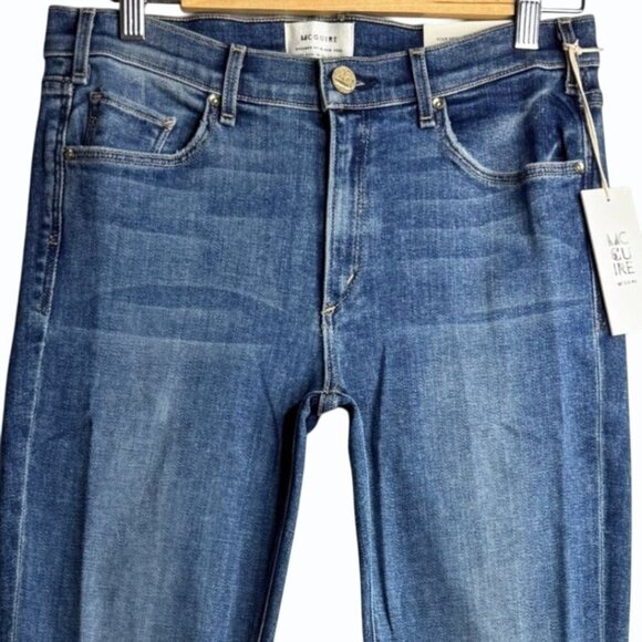 MCGUIRE Denim Womens‎ Newton Skinny Jeans Size 31 Raw Hem Mid Rise Stretch Blue - Picture 2 of 15